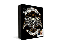 Wall Mounted Key Cabinet K03 Skull of biker
