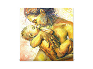Cassetta per chiavi in metallo con disegno decorativo K13: Donna con un bambino in braccio