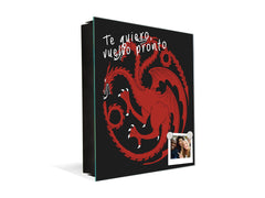 Caja de cerradura con llave Soporte de almacenamiento K05 Signo heráldico de Targaryen Cuadro para llaves de 50 ganchos K05 Signo heráldico de Targaryen
