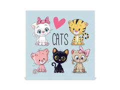 Cajetín de llaves con Pizarra de cristal -50 hooks K07 Gatos lindos