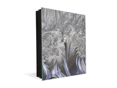 Key Cabinet Storage Box with Frameless Glass White Board KN10 Decorative Surfaces Series: Silver waves
