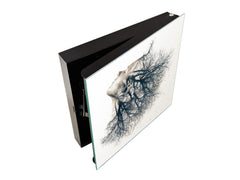 Pizarra de Cristal magnética con Cuadro para llaves K05 Mujer joven y árbol