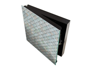 50 Keys Cabinet with Decorative Front Panel and Glass White Board KN06: Textures and tiles 2 Series: Abstract fish scales