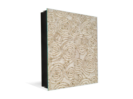 Key Cabinet Storage Box with Frameless Glass White Board KN10 Decorative Surfaces Series: Floral lace