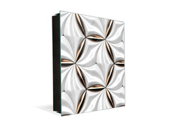 Key Cabinet Storage Box with Frameless Glass White Board KN10 Decorative Surfaces Series: Golden-white tiles