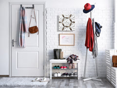 Key Cabinet Storage Box with Frameless Glass White Board KN10 Decorative Surfaces Series: Golden-white tiles