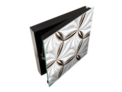 Key Cabinet Storage Box with Frameless Glass White Board KN10 Decorative Surfaces Series: Golden-white tiles