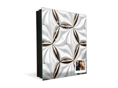 Key Cabinet Storage Box with Frameless Glass White Board KN10 Decorative Surfaces Series: Golden-white tiles