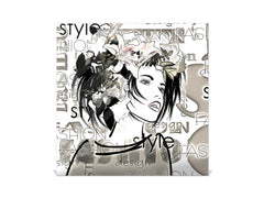 50 Key lock Box storage holder K13 Art monochrome girl face