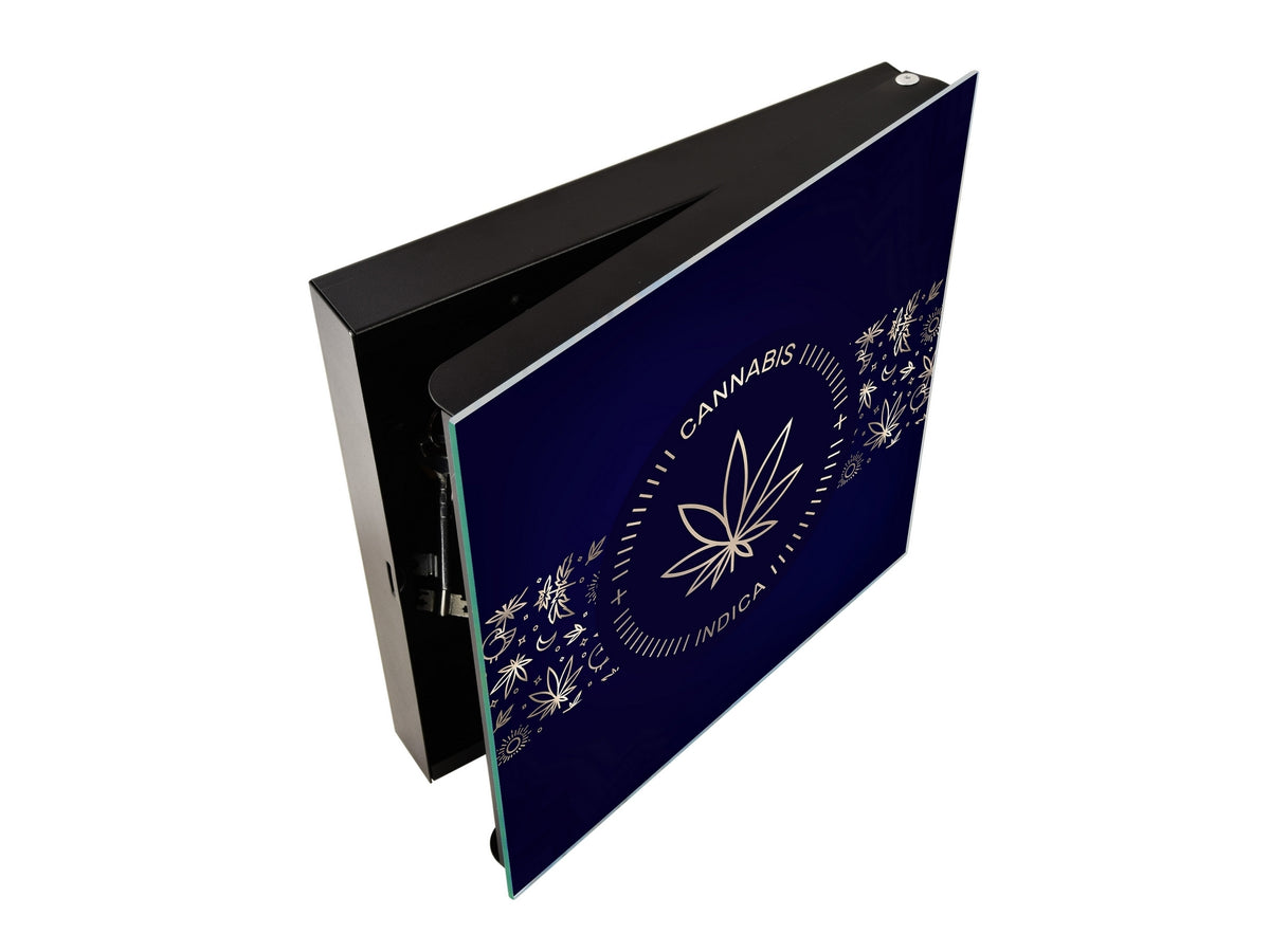 Petite armoire pour les clés avec décoration au choix K04 Emblème de la marijuana médicale