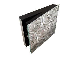 Key Cabinet Storage Box with Frameless Glass White Board KN10 Decorative Surfaces Series: Luxury handcraft