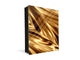 Decorative Key Box with Magnetic Glass Dry-Erase Board KN08 Golden Waves Series: Golden fabric texture