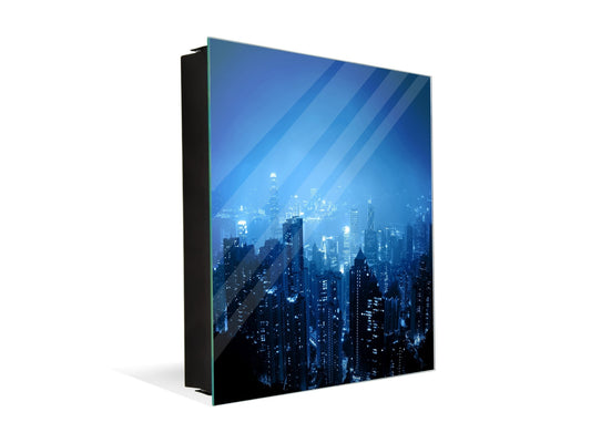 Wall Mount Key Box together with Decorative Dry Erase Board K14 Worldly motives: Metropoly by night