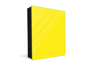 Dekorative Key Box mit magnetischer, trocken abwischbarer Glastafel K18A Reihe von Farben: Mellow Yellow
