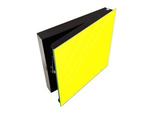 Dekorative Key Box mit magnetischer, trocken abwischbarer Glastafel K18A Reihe von Farben: Lemon Yellow