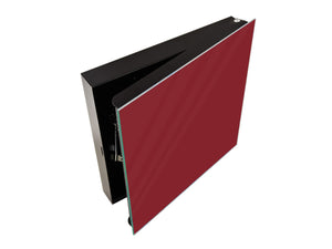 Dekorative Key Box mit magnetischer, trocken abwischbarer Glastafel K18A Reihe von Farben: Burgundy