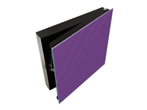 Dekorative Key Box mit magnetischer, trocken abwischbarer Glastafel K18A Reihe von Farben: Dark Violet