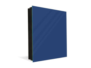 Dekorative Key Box mit magnetischer, trocken abwischbarer Glastafel K18A Reihe von Farben: Navy Blue
