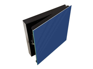 Dekorative Key Box mit magnetischer, trocken abwischbarer Glastafel K18A Reihe von Farben: Navy Blue