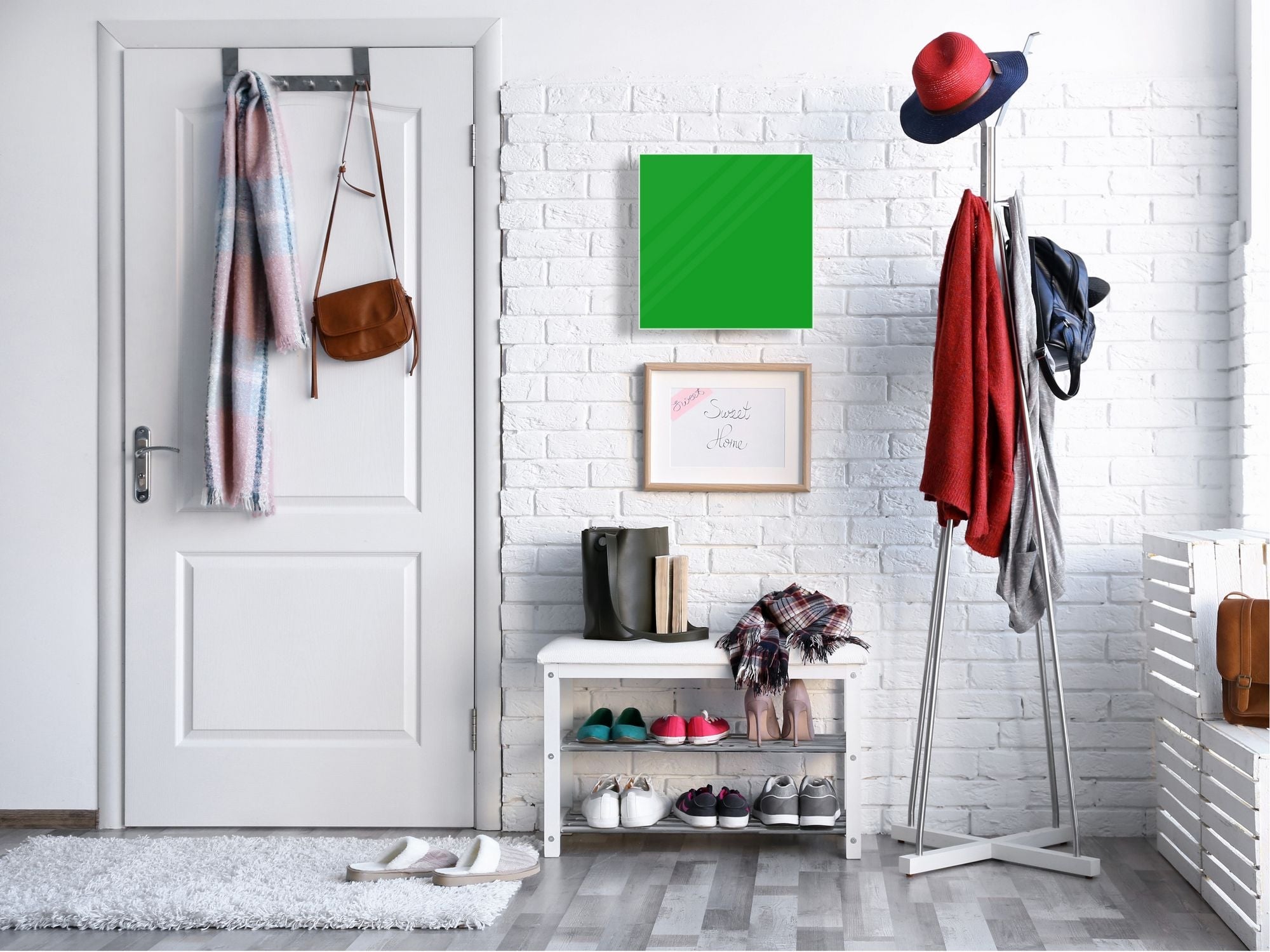 Schlüsselkasten zur Wandmontage mit dekorativer Magnettafel K18B Reihe von Farben: Bright Green