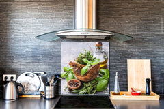 Stylish Tempered glass backsplash – Glass kitchen splashback BS01 Herbs Series: Herbs Spices 9