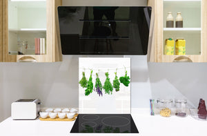 Stylish Tempered glass backsplash – Glass kitchen splashback BS01 Herbs Series: Hanging Herbs 1