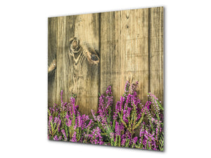 Elegante Hartglasrückwand - Glasrückwand für Küche BS01 Serie Kräuter: Lavender 1