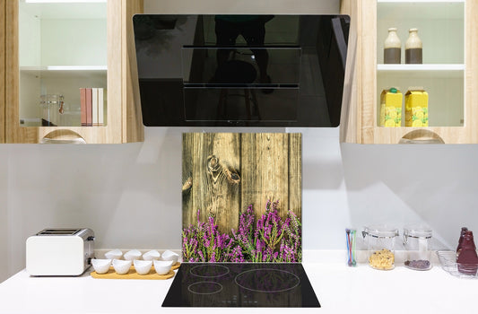Stylish Tempered glass backsplash – Glass kitchen splashback BS01 Herbs Series: Lavender 1