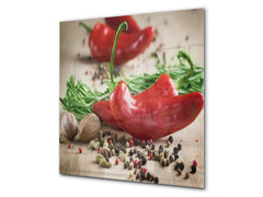 Stylish Tempered glass backsplash – Glass kitchen splashback BS01 Herbs Series: Pepper Herbs