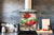 Elegante Hartglasrückwand - Glasrückwand für Küche BS01 Serie Kräuter: Pepper Herbs