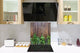 Elegante paraschizzi vetro temperato – Paraspruzzi cucina vetro – Pannello vetro BS01 Serie erbe:  Erbe di legno