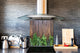 Elegante Hartglasrückwand - Glasrückwand für Küche BS01 Serie Kräuter: Wood Herbs