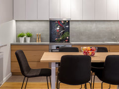 Stylish Tempered glass backsplash – Glass kitchen splashback BS01 Herbs Series: Concrete Spices 1