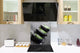 Originale pannello cucina vetro – Paraschizzi vetro – Pannello vetro artistico BS02 Serie pietre:  Foglia sulla pietra 1