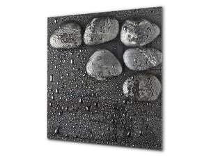 Antiprojections verre – Fond verre artistique BS02 Série Pierre: Gouttes d'eau sur la pierre 7