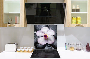 Unique Glass kitchen panel BS02 Stone Series: Flower Water Drops