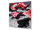 Pantalla anti-salpicaduras cocina – Frente de cocina de cristal templado – BS02 Serie Piedras: Flor de pétalos de rosa