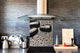 Pantalla anti-salpicaduras cocina – Frente de cocina de cristal templado – BS02 Serie Piedras: Gotas de agua sobre piedra 9