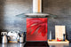 Glass kitchen backsplash – Photo backsplash BS03 Flower Series: Red Flower 3