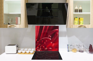 Glass kitchen backsplash – Photo backsplash BS03 Flower Series: Red Flower 4