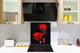 Paraschizzi cucina vetro – Paraschizzi vetro temperato – Paraschizzi con foto BS03 Serie fiori : Fiore rosso 5