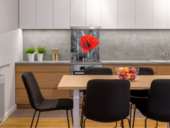 Glass kitchen backsplash – Photo backsplash BS03 Flower Series: Poppy Flower Poppy