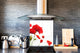 Paraschizzi cucina vetro – Paraschizzi vetro temperato – Paraschizzi con foto BS03 Serie fiori : Papavero su uno sfondo bianco 1