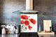 Paraschizzi cucina vetro – Paraschizzi vetro temperato – Paraschizzi con foto BS03 Serie fiori : Papavero su uno sfondo bianco 2
