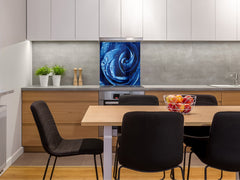Glass kitchen backsplash – Photo backsplash BS03 Flower Series: Blue Rose