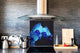 Glass kitchen backsplash – Photo backsplash BS03 Flower Series: Blue Orchid 1