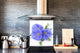 Glass kitchen backsplash – Photo backsplash BS03 Flower Series: Blue Flower 1