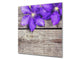 Paraschizzi vetro rinforzato – Paraspruzzi artistico stampato su vetro BS04 Serie soffioni e fiori  : Fiore viola 1