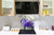 Paraschizzi vetro rinforzato – Paraspruzzi artistico stampato su vetro BS04 Serie soffioni e fiori  : Fiore viola 3
