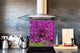 Paraschizzi vetro rinforzato – Paraspruzzi artistico stampato su vetro BS04 Serie soffioni e fiori  : Fiore Di Aglio 2